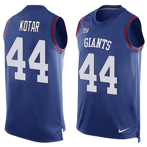 Nike Giants #44 Doug Kotar Royal Blue Team Color Men's Stitched NFL Limited Tank Top Jersey